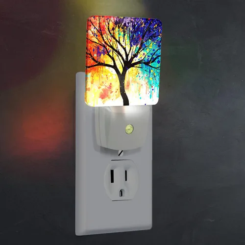 Vista 4 de WIRESTER Luz nocturna LED enchufable, lámpara con sensor automático del atardecer al amanecer para dormitorio, baño, cocina, pasillo, escaleras