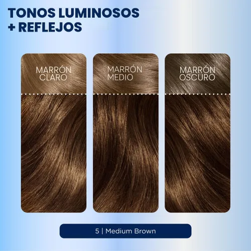 Vista 7 de Clairol Nice'n Easy - Tinte permanente para el cabello, color castaño medio 5, paquete de 3 unidades 5 Marrón medio