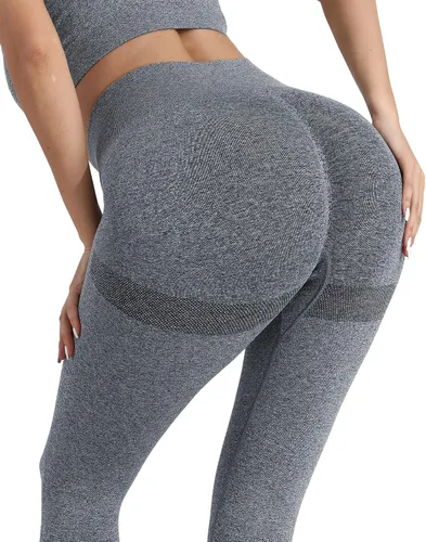 Vista 2 de CHRLEISURE Leggings de 3 piezas con levantamiento de glúteos para mujer, leggings de yoga sin costuras para entrenamiento de gimnasio