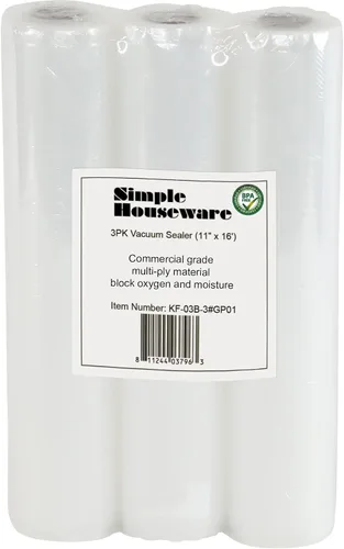 Vista 6 de Simple Houseware Bolsas selladoras al vacío de 8" x 16' Sous Vide Roll, paquete de 3