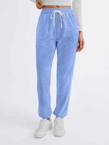 Vista 2 de AUTOMET - Pantalones deportivos holgados para mujer con bolsillos, pantalones de pijama para mujer, pantalones deportivos para correr, ropa de otoño