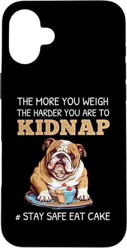 Vista 23 de English Bulldog Dog Lover Funny Quote Stay Safe Eat Cake Case for iPhone 17