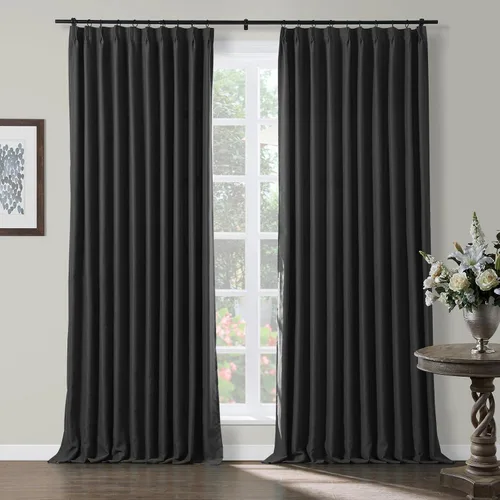 Vista 9 de TWOPAGES Cortinas plisadas opacas de 63 pulgadas de largo para ventanas pequeñas, cortinas opacas con aislamiento térmico para oscurecer