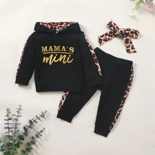 Vista 2 de Conjunto de 2 piezas con capucha y pantalón floral para niñas