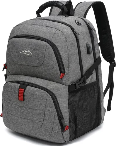 Vista 7 de ProEtrade Mochila de viaje extra grande para portátil, antirrobo, para escuela y negocios, con puerto de carga USB, para portátil de 17 pulgadas