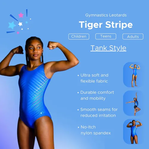 Vista 23 de Destira Premium Closed Back Gymnastics Leotards for Girls - Snug Performance Fit (Size Up for Comfort), GIRLS/CHILD Sizes