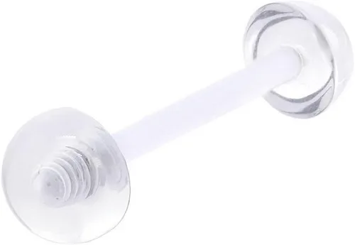 Vista 3 de Oasis Plus Piercing de media bola para pezón, 10 unidades, 14G, transparente, flexible, para pezón, 0.236 in, media bola, Plástico