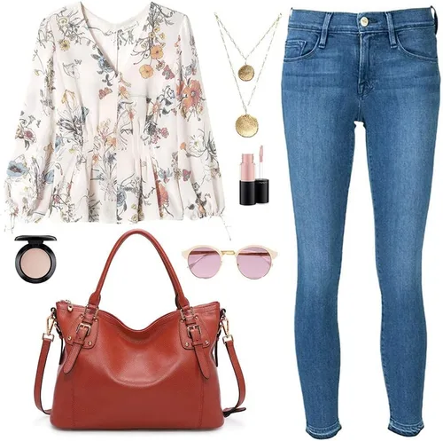 Vista 7 de Kattee Bolsos de Cuero Tote Bandolera para Mujer Cartera de Diseñador Bolso con Asas Superiores Bolso Cruzado de Gran Capacidad