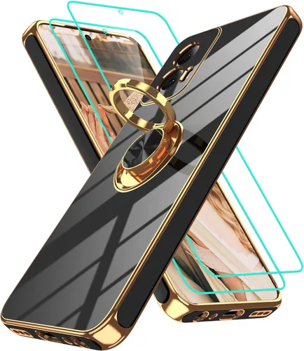Vista 317 de Funda para Motorola Moto G 5G 2024: Funda Moto G Play 5G 2024 con 2 piezas de protectores de pantalla, soporte de anillo de rotación de 360°