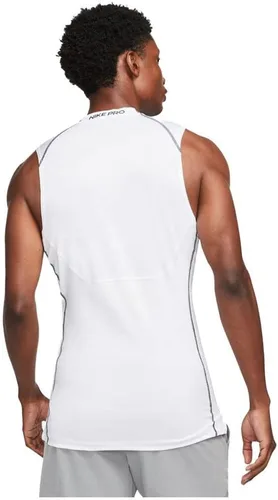 Vista 2 de Nike Pro Dri-FIT - Camiseta sin mangas para hombre, ajuste ajustado, talla XL, color blanco, Blanco