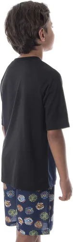 Vista 3 de INTIMO Beyblade Burst - Conjunto de pijama para niños, 2 piezas, pantalones cortos y camiseta