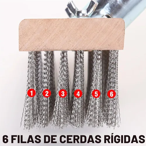 Vista 6 de MAXMAN Cepillo de alambre para fregar con cerdas de acero inoxidable de 63