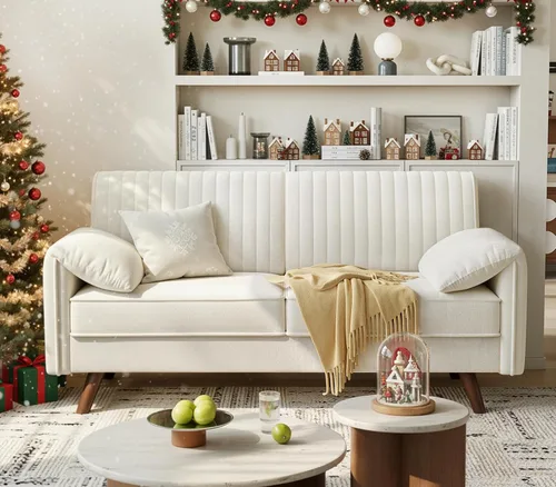 Vista 5 de ONBRILL Sofá Loveseat de 64.5", Sofá Loveseat de Chenilla para Sala de Estar, Asiento Profundo de 23.2" Love Seat con Brazos Acolchados, Cómodos
