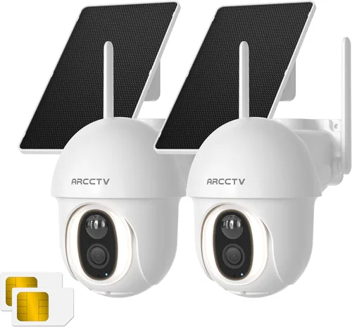 Vista 10 de ARCCTV Cámaras de seguridad solares inalámbricas para exteriores, cámara exterior alimentada por batería de 4MP vista 360°