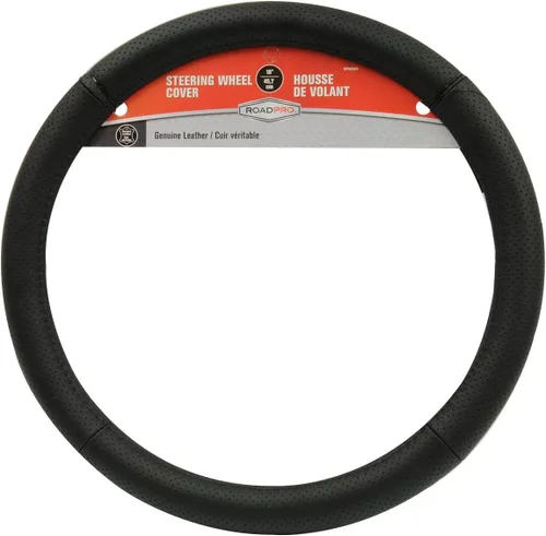 Vista 5 de RoadPro RPSW3006 - Funda para volante de piel auténtica, color negro