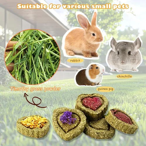 Vista 4 de 13 Pieces Chew Toys Timothy Hay Apple Stick for Rabbit Hamster