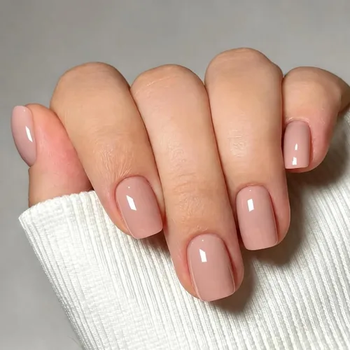 Vista 39 de Uñas postizas a presión color rosa bebé con forma de almendra, 48 piezas, uñas postizas gruesas neutras para mujeres, uñas de almendra medianas a