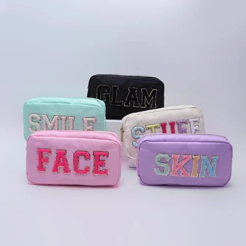 Vista 5 de YogoRun Bolsa de maquillaje de viaje para cosméticos, bolsa de maquillaje para mujereshombres, Black-Stuff, Moda