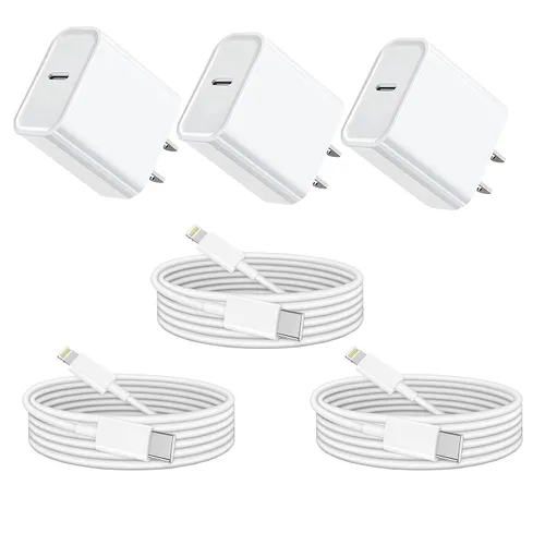 Vista 9 de Cargador de iPhone [certificado Apple MFi] Apple Block USB C enchufe rápido de pared con cable USB C a Lightning de 3 pies para iPhone 14 Pro