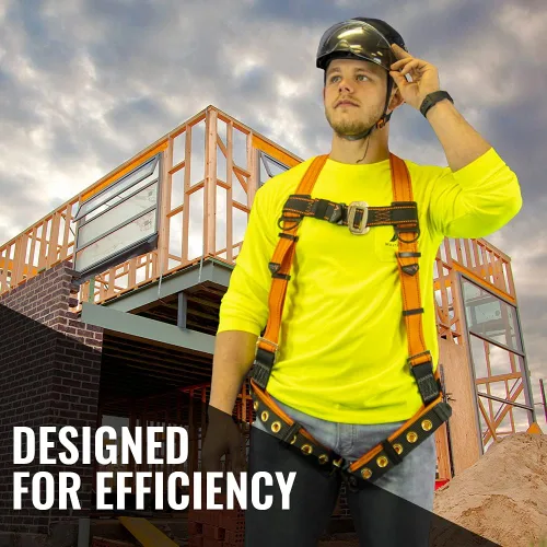 Vista 7 de Malta Dynamics Warthog Arnés de seguridad para construcción – Arnés de protección contra caídas con anillo en D trasero, indicadores de caída