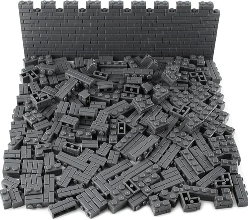 Vista 2 de Juego de ladrillos de perfil de mampostería a granel de 260 piezas de bloques de construcción para pared de construcción de casas, piezas MOC