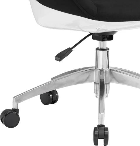 Vista 10 de Techni Mobili Silla de trabajo tapizada con soporte lumbar, silla de oficina de altura ajustable con control de inclinación y giro de 360 grados