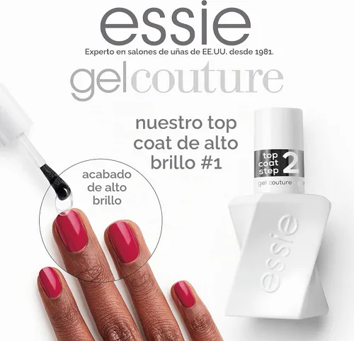 Vista 3 de essie Gel Couture - Capa superior con acabado de grado platino, 0.46 onzas (el embalaje puede variar) (paquete de 2)