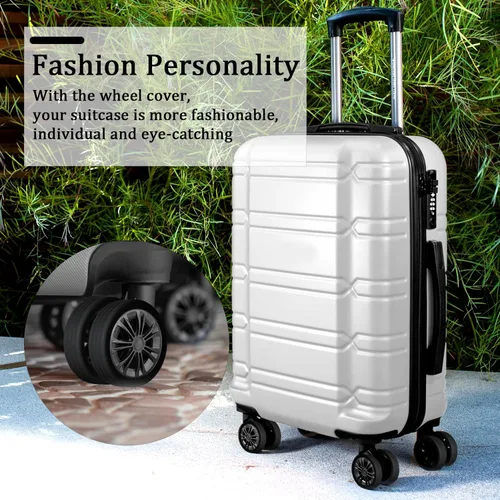 Vista 4 de TOYMIS 8 fundas para ruedas de equipaje, fundas protectoras de rueda de maleta portátil, fundas protectoras de rueda de equipaje de silicona