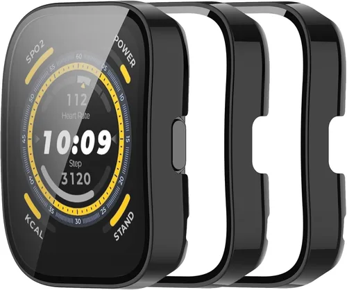 Vista 8 de Funda protectora de pantalla compatible con Amazfit Bip 5 Smart Watch, cobertura completa, a prueba de golpes, delgada, con protector de pantalla