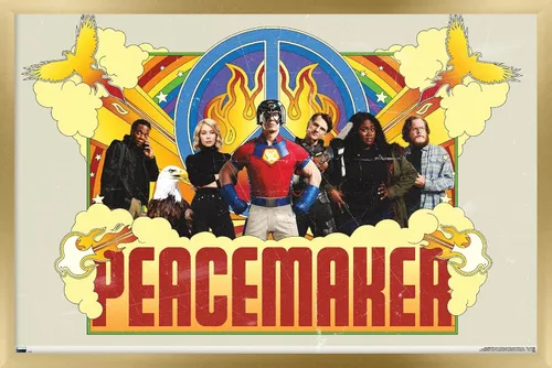 Vista 14 de Trends International DC Comics TV Peacemaker - Póster de pared de grupo, 22.4 pulgadas de largo x 14.7 pulgadas, versión enmarcada de madera