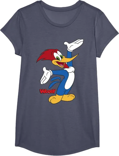Vista 8 de Woody Woodpecker Camiseta con logotipo de cuerpo completo Negro