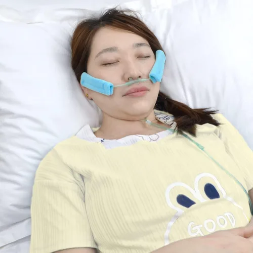 Vista 6 de Paquete de 4 cubiertas de oxígeno nasal, cojines de cánula suaves, protectores faciales para usuarios de oxígeno que reducen la irritación facial