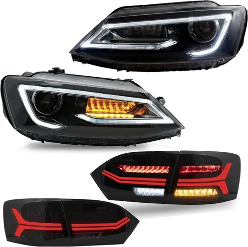 Vista 13 de VLAND Luces traseras LED para Jetta Sagitar 12-14 2011-2014 (no compatible con GLI y versión LED), montaje completo de lámpara trasera LED, rojo