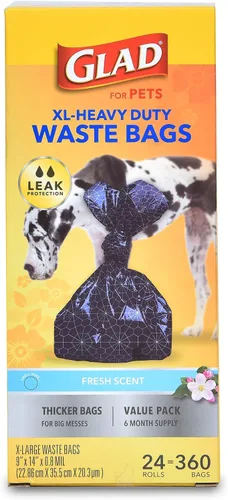 Vista 13 de Bolsas perfumadas para residuos de Glad para mascotas, bolsas de recogida de caca de mascotas resistentes a roturas con protección contra fugas