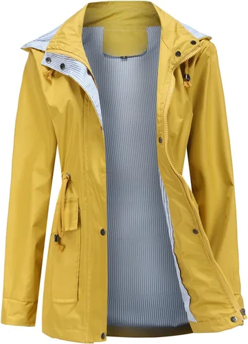 Vista 3 de MODFUL Chaquetas ligeras para mujer, chaqueta impermeable para lluvia, rompevientos, gabardinas al aire libre con capucha