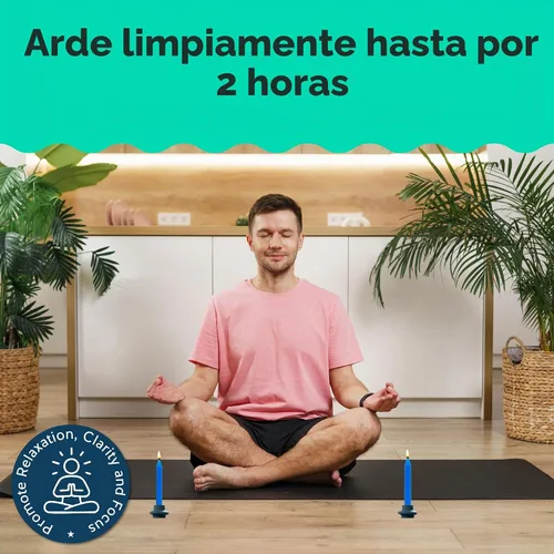Vista 5 de Alternative Imagination Blue Chime Candles - Paquete de 20 mini velas cónicas sin perfume de 4 pulgadas, velas rituales de larga duración sin goteo