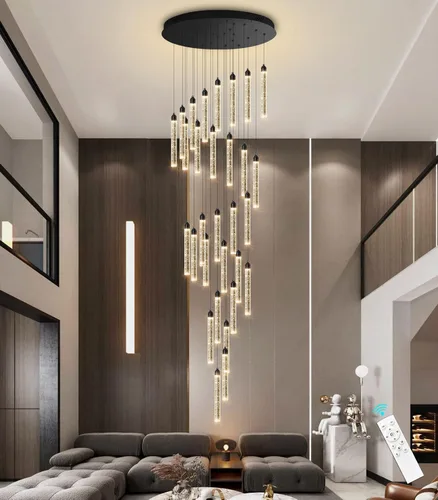 Vista 25 de Candelabros de cristal modernos de 1 luz LED regulable Iluminación colgante para isla de cocina, comedor, pasillo