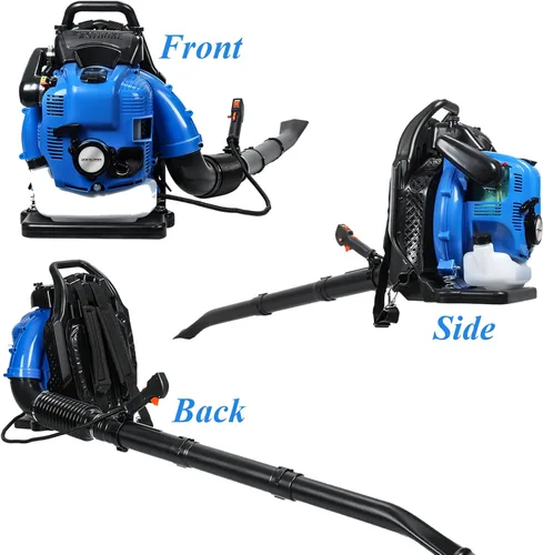Vista 3 de Soplador de hojas de 75.6 CC – Mochila de 4 tiempos soplador de hojas a gas, soplador de césped de césped de refrigeración por aire de gasolina