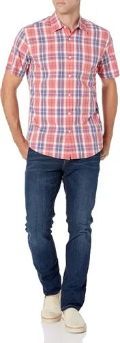 Vista 5 de Tienda Essentials Men's Regular-Fit Short-Sleeve Poplin Shirt