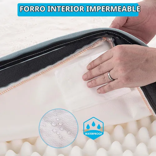 Vista 2 de Cama ortopédica para perros grandes - Gran cama impermeable para jaula de perro con funda extraíble y lavable, soporte de espuma tipo caja