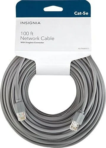 Vista 2 de Insignia - Cable de red Cat-5e de 100 pies - Gris