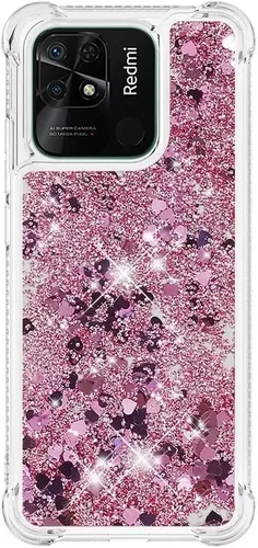 Vista 99 de Funda de silicona transparente con purpurina para Xiaomi Redmi A1 Bling Liquid Clear Star Heart Silicone Bumper a prueba de golpes, funda Azul