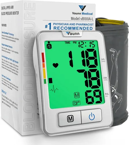 Vista 8 de Vaunn Máquina médica automática de presión arterial con puño grande, monitor digital de presión arterial, puño superior del brazo 8.7-16.5 pulgadas