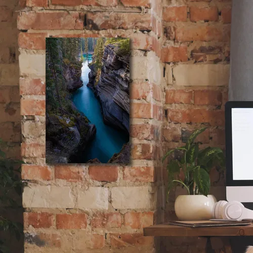 Vista 5 de Epic Graffiti Arte de pared en lienzo con diseño de 'Athabasca River 1' de Joe Reimer, 12 x 18 pulgadas