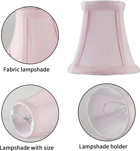 Vista 4 de EFINEHOME Mini lámpara con clip para bombillas de candelabro, pantalla de tela de barril solo para bombillas de vela, lámpara de pared, accesorios