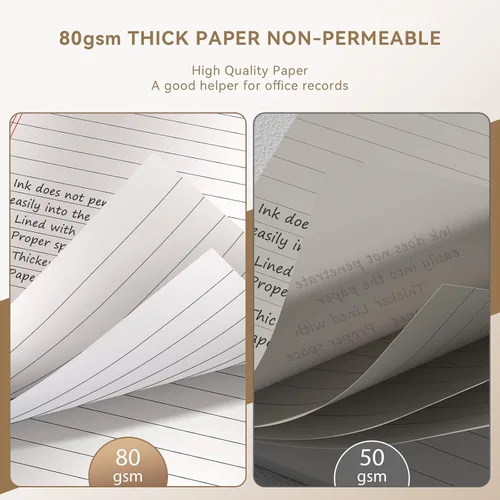 Vista 4 de Nichela Blocs de Notas de 5" x 8" Paquete de 6 Blocs Legales de Rayas Estrechas con Perforaciones 30 Hojas Blocs Pequeños para Escribir Papel