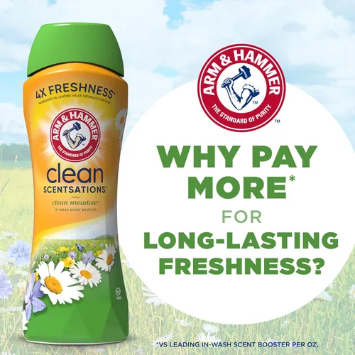 Vista 8 de Arm & Hammer Scentsationse limpio en lavado olor booster - prado limpio, 24 oz