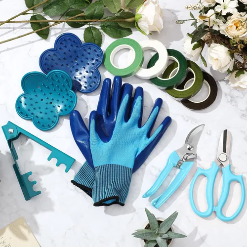 Vista 6 de Kit de arreglo floral WILLBOND, herramienta para pelar espinas de rosas de San Valentín, tijeras de poda de jardín, tijeras, removedor de espinas