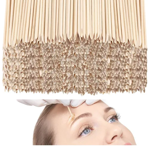 Vista 8 de Demissle Palitos de cera de madera para cejas, mini aplicador de depilación, labio, nariz, ceja, artesanía, pequeña espátula facial para depilación