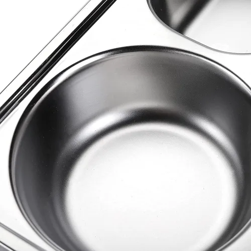 Vista 3 de Platos de porciones divididas irrompibles – Fiambrera de acero inoxidable bandeja dividida con 5 secciones divididas bandeja de cafetería